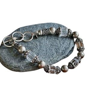 Silpada .925 Sterling Silver Crystal Bracelet • RARE & Retired • LIKE NEW